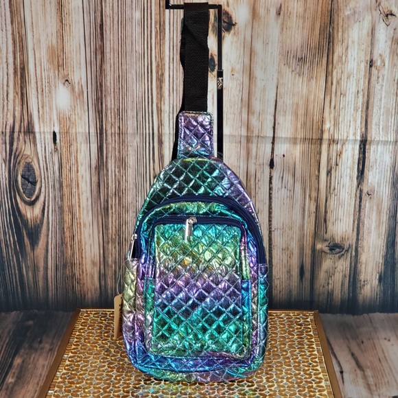 Glossy Diamond Cross Body Bag Multi Color - Picture 1 of 4